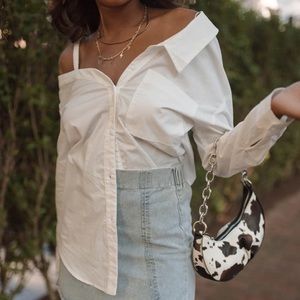 Off the shoulder button up